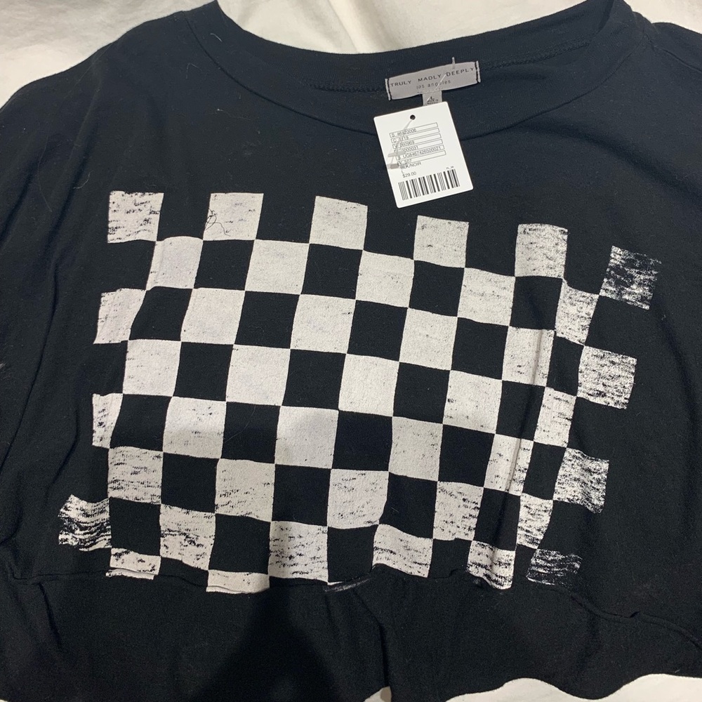 black checkered crop top